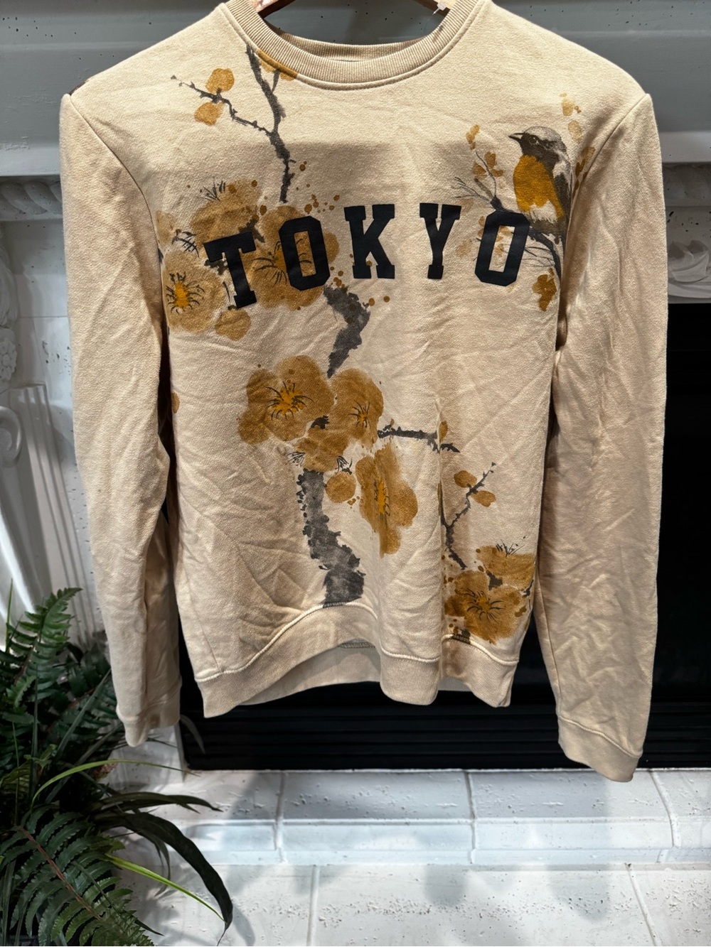 Blind Rooster Tokyo Floral Graphic Sweatshirt - Beige